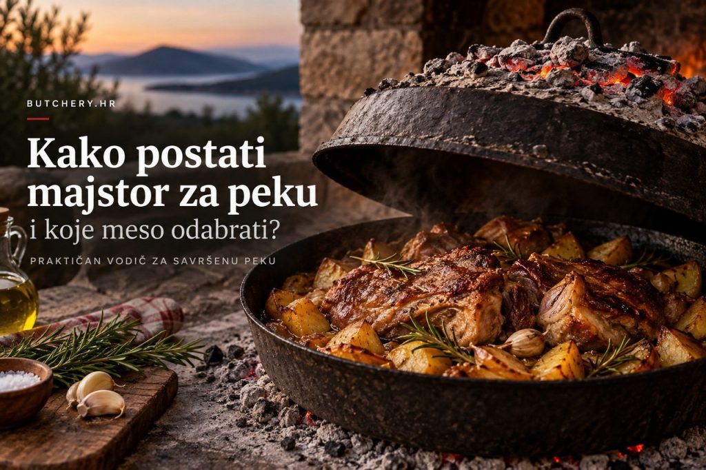 Meso i krumpir ispod peke s ružmarinom, češnjakom i žarom